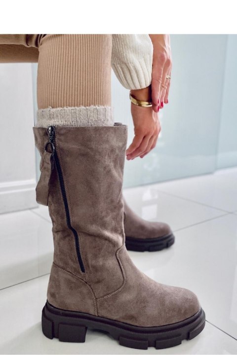 Kozaki damskie płaskie SLADE KHAKI - Inello Kozaki damskie płaskie SLADE KHAKI - Inello