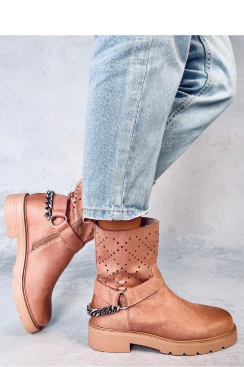 Botki ażurowe ISSEY KHAKI - Inello Botki ażurowe ISSEY KHAKI - Inello