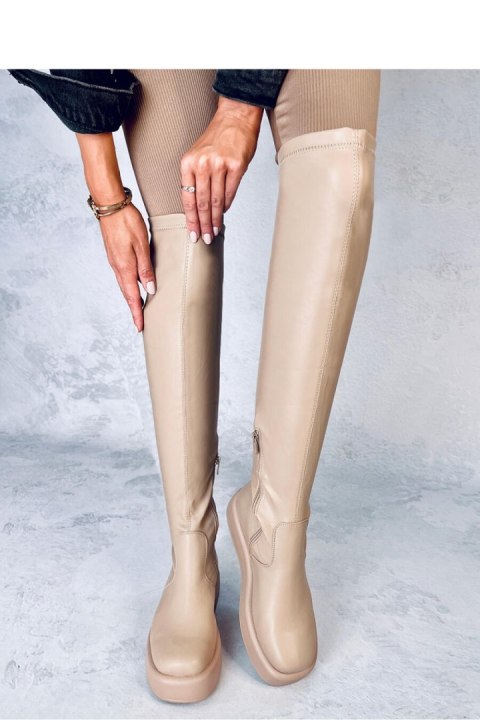 Muszkieterki na grubej podeszwie BAIRD BEIGE - Inello Muszkieterki na grubej podeszwie BAIRD BEIGE - Inello