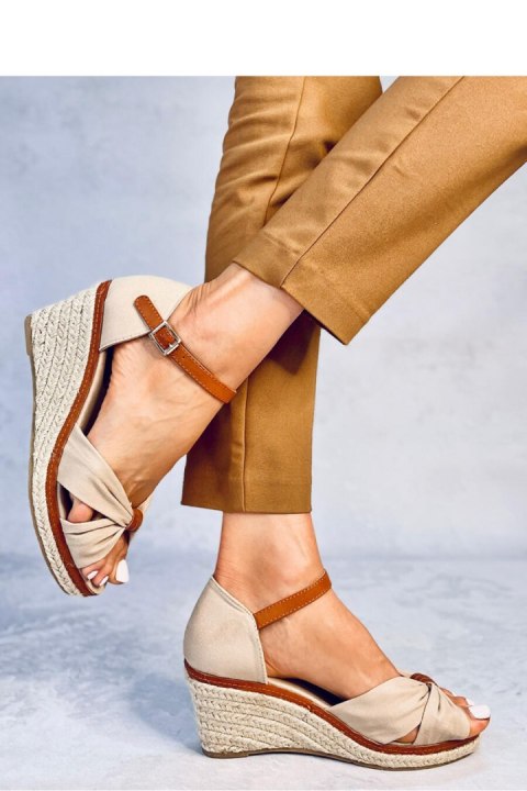 Sandał Espadryle na koturnie KRISTEN BEIGE - Inello Sandał Espadryle na koturnie KRISTEN BEIGE - Inello