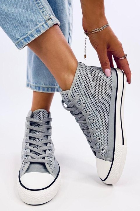Ażurowe trampki za kostkę MOUSSE GREY - Inello Ażurowe trampki za kostkę MOUSSE GREY - Inello