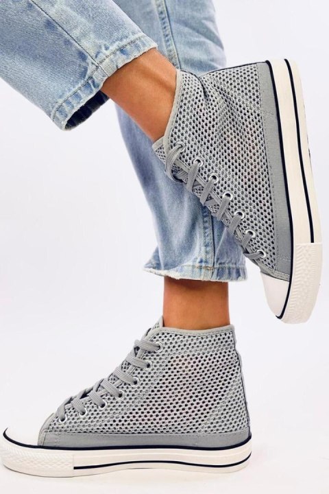 Ażurowe trampki za kostkę MOUSSE GREY - Inello Ażurowe trampki za kostkę MOUSSE GREY - Inello