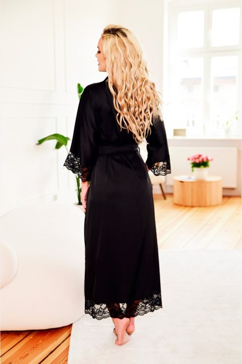 Szlafrok Podomka Model Sumatra satyna Black - Kalimo Szlafrok Podomka Model Sumatra satyna Black - Kalimo
