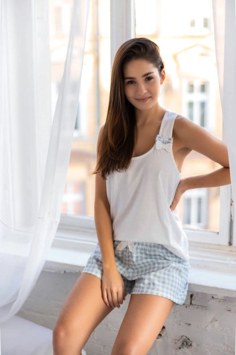 Piżama Damska Model Debra Biały/ Błękitny - Sensis Piżama Damska Model Debra Biały/ Błękitny - Sensis