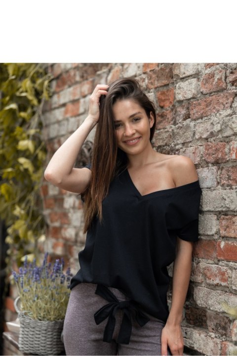 Piżama Damska Model Sophie Black/Brown - Sensis Piżama Damska Model Sophie Black/Brown - Sensis