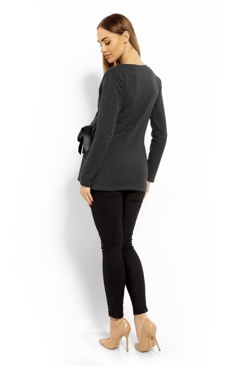 Bluzka Ciążowa Model 1626C Grafit - PeeKaBoo Bluzka Ciążowa Model 1626C Grafit - PeeKaBoo
