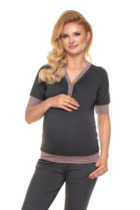 Piżama Ciążowa Model 0184 Grafit - PeeKaBoo Piżama Ciążowa Model 0184 Grafit - PeeKaBoo