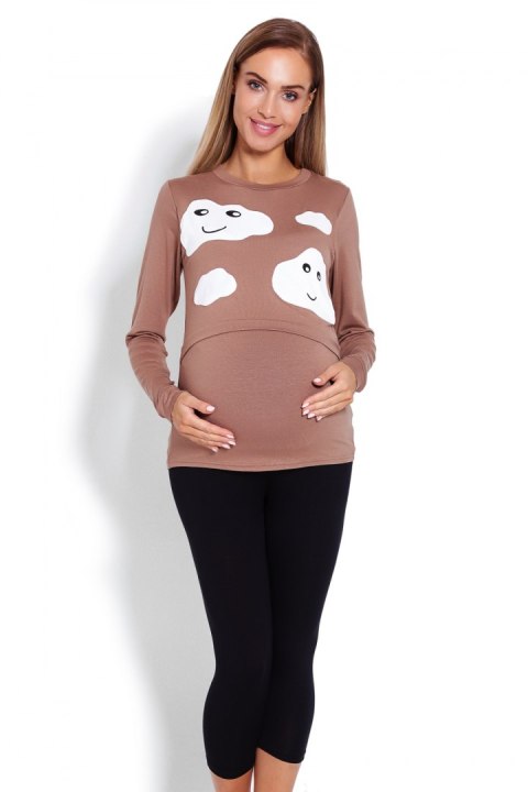 Piżama Damska Ciążowa Model 1679 Cappuccino - PeeKaBoo Piżama Damska Ciążowa Model 1679 Cappuccino - PeeKaBoo