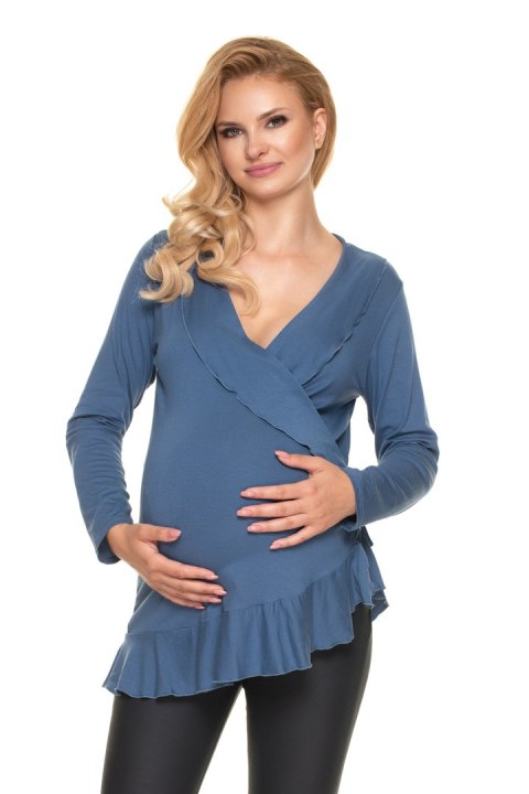Bluzka Ciążowa Model 0185 Blue - PeeKaBoo Bluzka Ciążowa Model 0185 Blue - PeeKaBoo