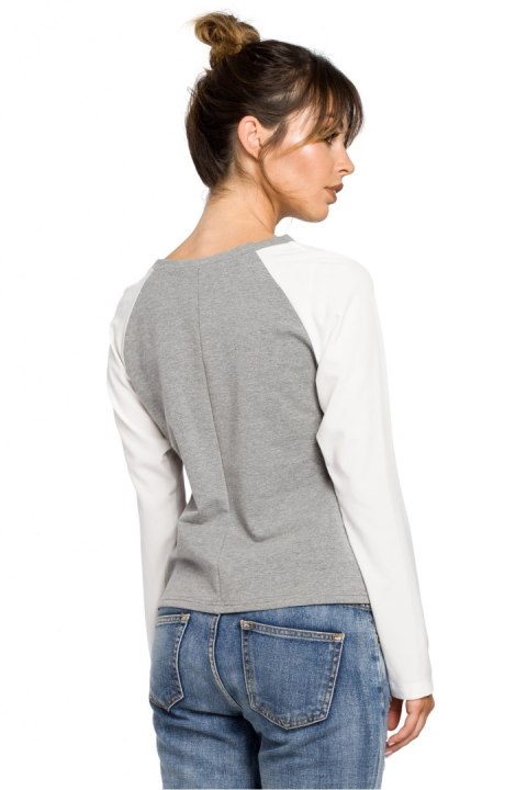 Bluzka Model B047 Grey - BeWear Bluzka Model B047 Grey - BeWear