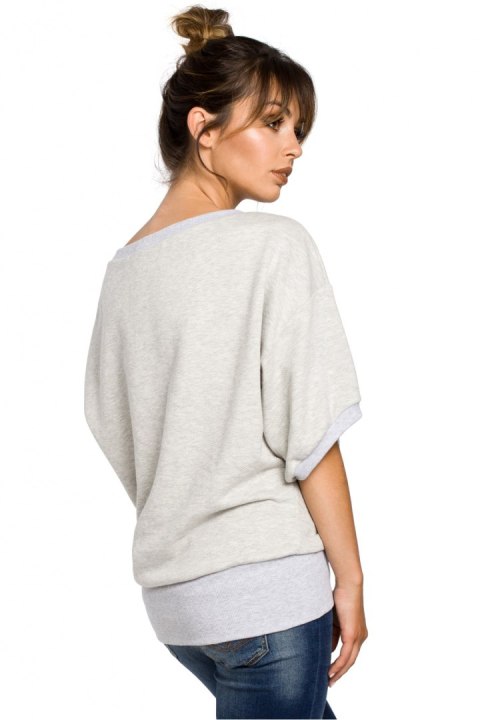 Bluza Damska Model B048 Popiel - BeWear Bluza Damska Model B048 Popiel - BeWear