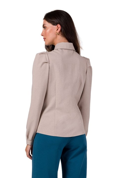 Koszula Damska Model B277 Beige - BeWear Koszula Damska Model B277 Beige - BeWear