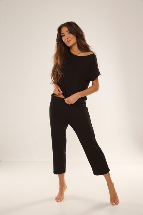 Piżama Damska Model Freya 696 Black - De Lafense Piżama Damska Model Freya 696 Black - De Lafense