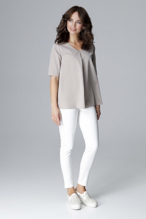 Bluzka Model L002 Beige - Lenitif Bluzka Model L002 Beige - Lenitif