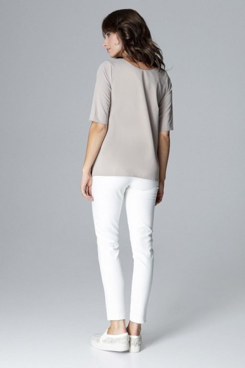 Bluzka Model L002 Beige - Lenitif Bluzka Model L002 Beige - Lenitif