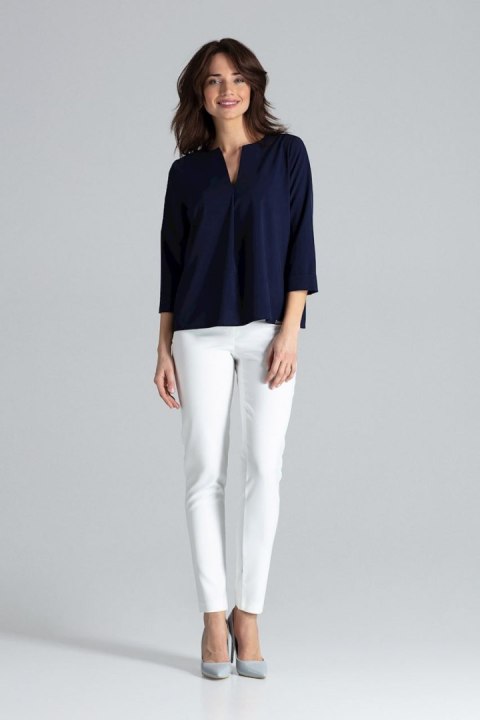 Bluzka Model L035 Navy - Lenitif Bluzka Model L035 Navy - Lenitif