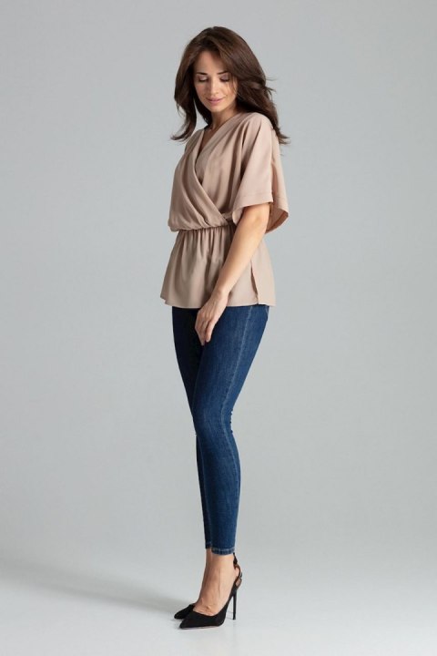 Bluzka Model L063 Beige - Lenitif Bluzka Model L063 Beige - Lenitif