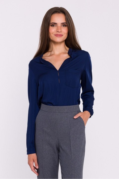 Bluzka Model S375 Navy - Stylove Bluzka Model S375 Navy - Stylove