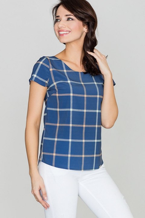 Bluzka Model K422 Wzór 42 Blue - Lenitif Bluzka Model K422 Wzór 42 Blue - Lenitif