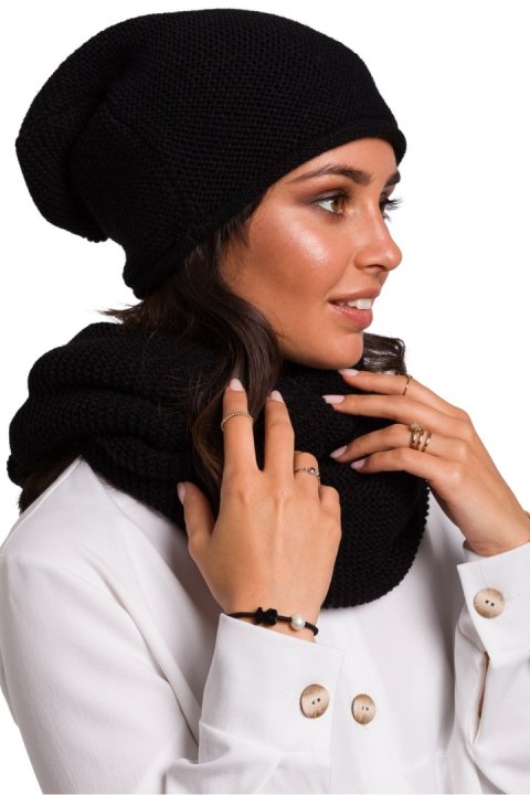 Czapka Damska Model BK044 Black - BE Knit Czapka Damska Model BK044 Black - BE Knit