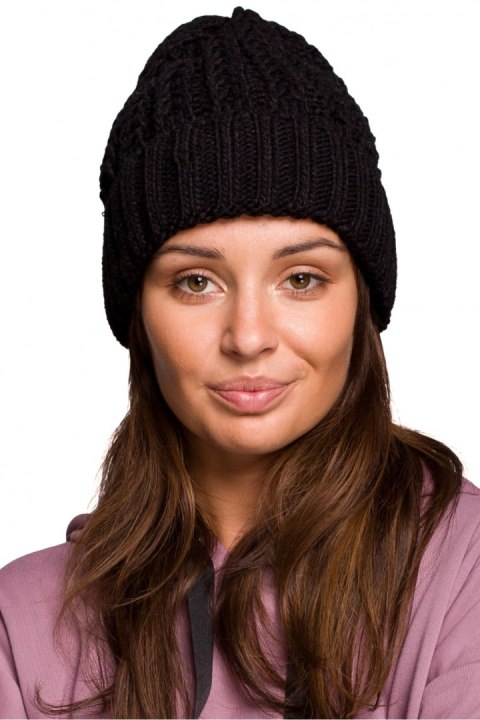 Czapka Damska Model BK057 Black - BE Knit Czapka Damska Model BK057 Black - BE Knit