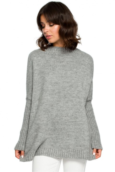 Sweter Damski Model BK009 Grey - BE Knit Sweter Damski Model BK009 Grey - BE Knit