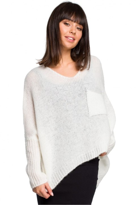 Sweter Damski Model BK018 Ecru - BE Knit Sweter Damski Model BK018 Ecru - BE Knit