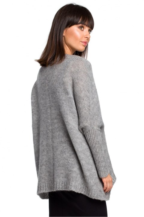 Sweter Damski Model BK018 Grey - BE Knit Sweter Damski Model BK018 Grey - BE Knit