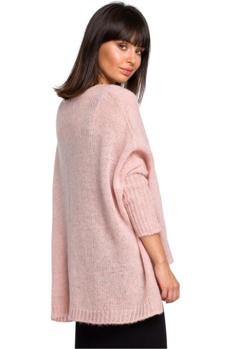 Sweter Damski Model BK018 Pink - BE Knit Sweter Damski Model BK018 Pink - BE Knit
