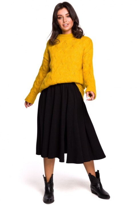Sweter Damski Model BK038 Honey - BE Knit Sweter Damski Model BK038 Honey - BE Knit