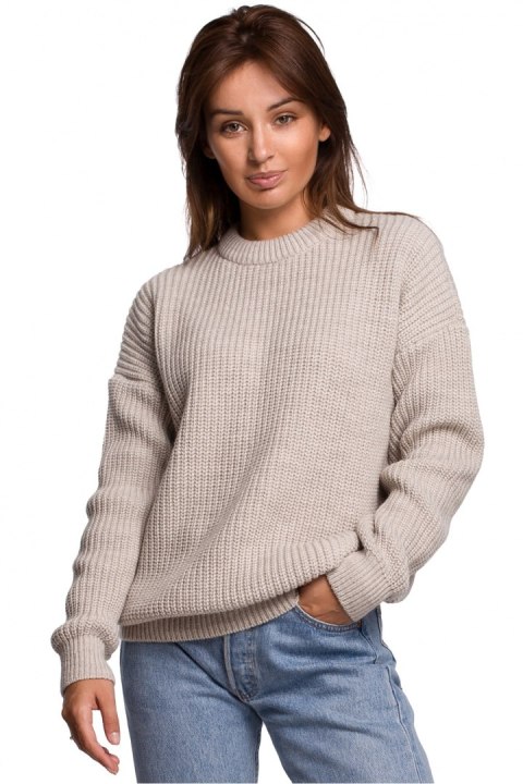 Sweter Damski Model BK052 Beige - BE Knit Sweter Damski Model BK052 Beige - BE Knit
