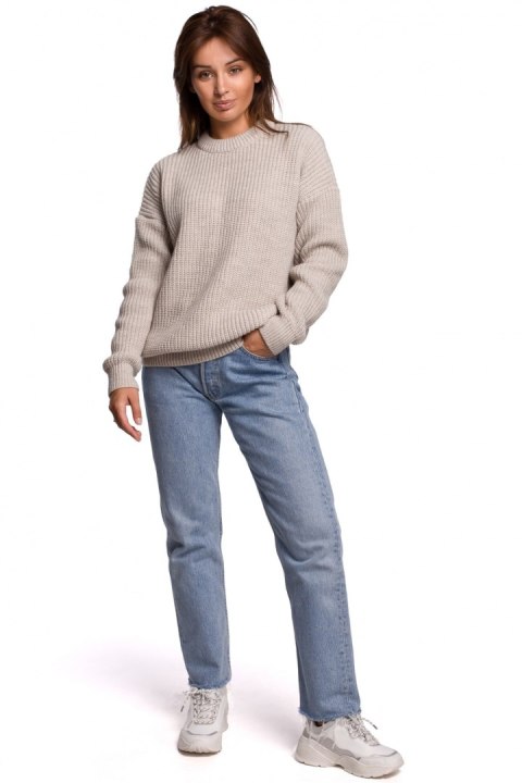 Sweter Damski Model BK052 Beige - BE Knit Sweter Damski Model BK052 Beige - BE Knit
