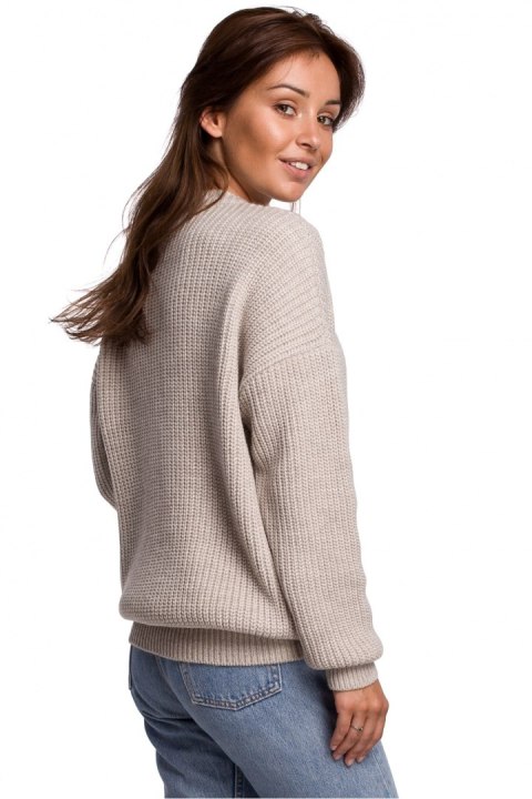 Sweter Damski Model BK052 Beige - BE Knit Sweter Damski Model BK052 Beige - BE Knit