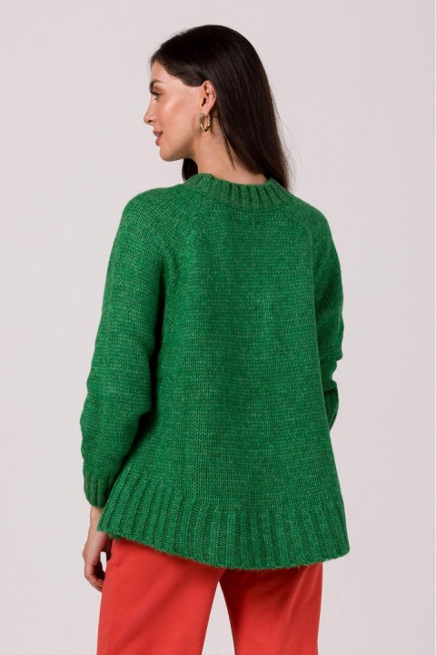 Sweter Damski Model BK105 Szmaragd - BE Knit Sweter Damski Model BK105 Szmaragd - BE Knit