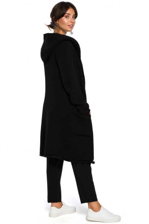 Sweter Kardigan Model BK016 Black - BE Knit Sweter Kardigan Model BK016 Black - BE Knit