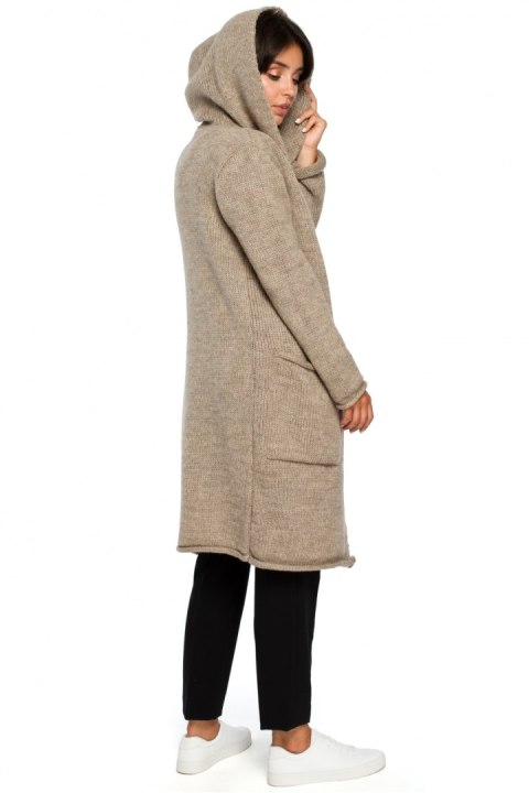 Sweter Kardigan Model BK016 Light Brown - BE Knit Sweter Kardigan Model BK016 Light Brown - BE Knit