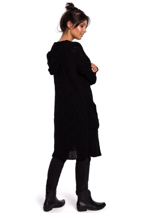 Sweter Kardigan Model BK033 Black - BE Knit Sweter Kardigan Model BK033 Black - BE Knit