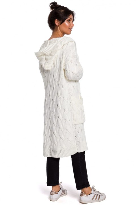 Sweter Kardigan Model BK033 Ecru - BE Knit Sweter Kardigan Model BK033 Ecru - BE Knit