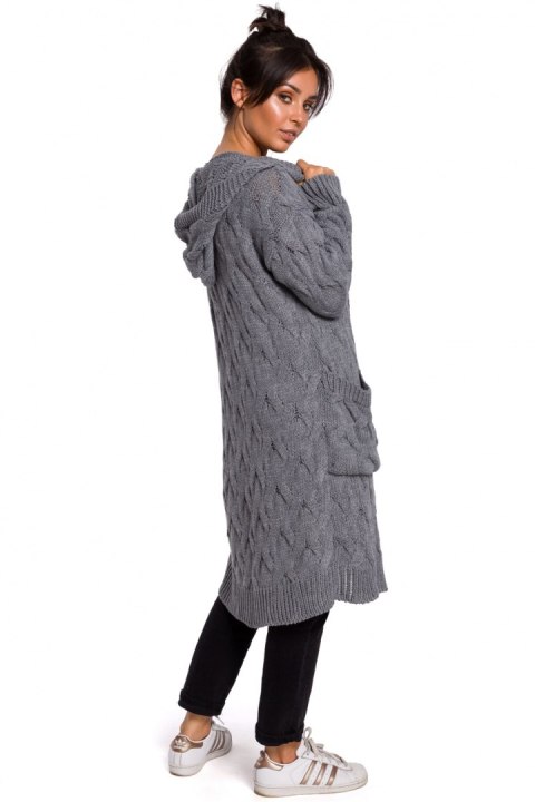 Sweter Kardigan Model BK033 Grey - BE Knit Sweter Kardigan Model BK033 Grey - BE Knit