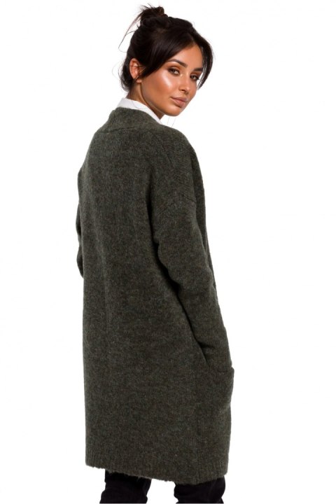 Sweter Kardigan Model BK034 Green - BE Knit Sweter Kardigan Model BK034 Green - BE Knit