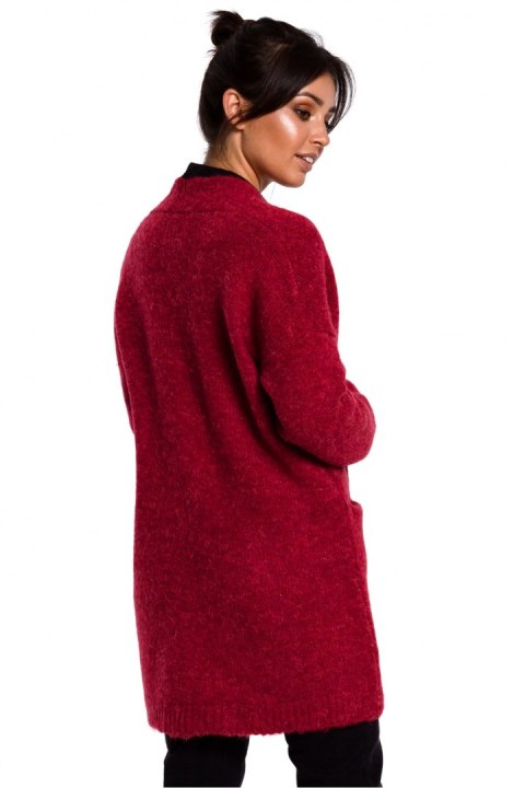 Sweter Kardigan Model BK034 Malina - BE Knit Sweter Kardigan Model BK034 Malina - BE Knit