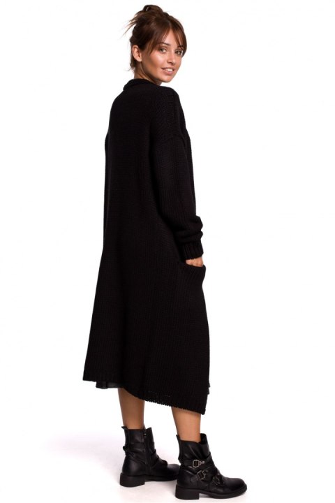 Sweter Kardigan Model BK053 Black - BE Knit Sweter Kardigan Model BK053 Black - BE Knit