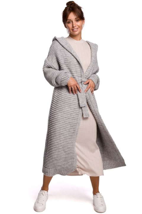 Sweter Kardigan Model BK054 Grey - BE Knit Sweter Kardigan Model BK054 Grey - BE Knit