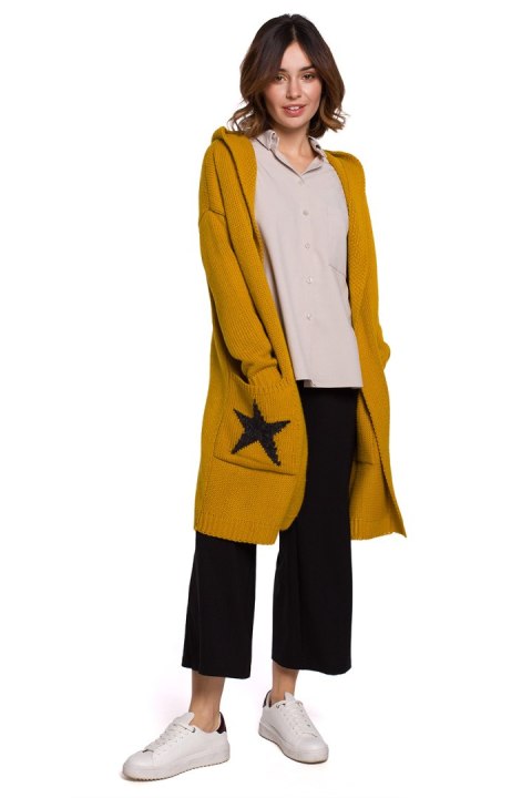 Sweter Kardigan Model BK063 Honey - BE Knit Sweter Kardigan Model BK063 Honey - BE Knit