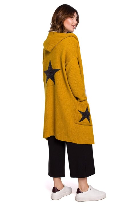 Sweter Kardigan Model BK063 Honey - BE Knit Sweter Kardigan Model BK063 Honey - BE Knit