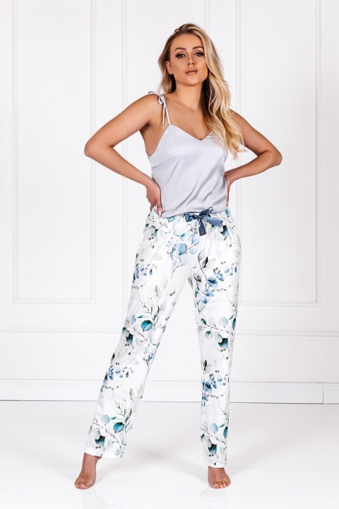 Piżama Damska Model Camila Silver/ Off White - Momenti Per Me Piżama Damska Model Camila Silver/ Off White - Momenti Per Me