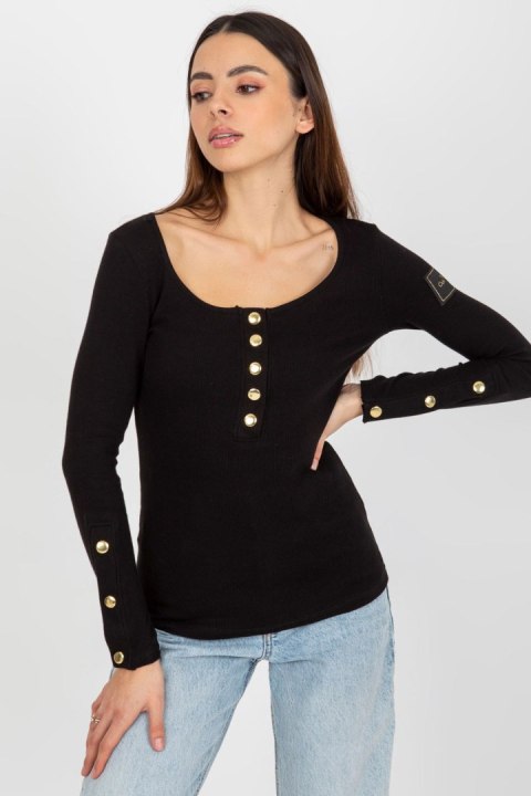 Bluzka Model TW-BZ-OB-048.08 Black - Och Bella Bluzka Model TW-BZ-OB-048.08 Black - Och Bella