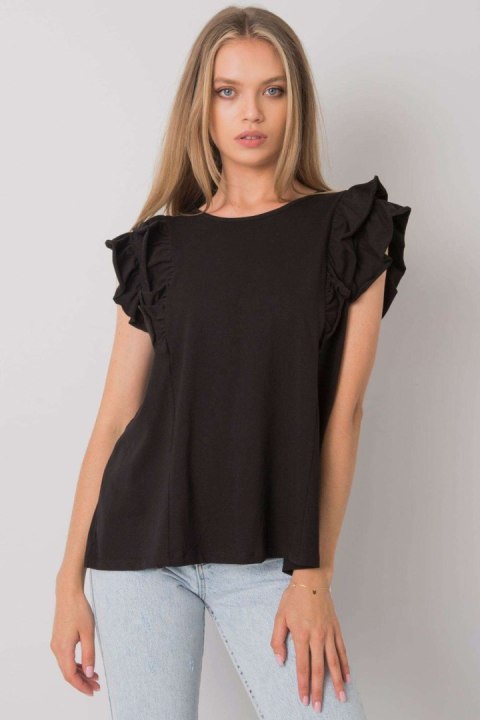 Bluzka Model TW-BZ-OB023.18P Black - Och Bella Bluzka Model TW-BZ-OB023.18P Black - Och Bella