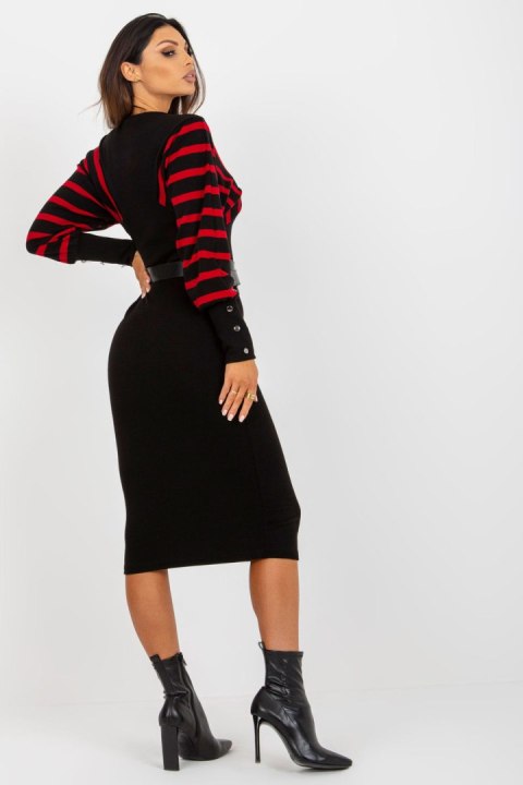 Sukienka Model TW-SK-BE-1540.22 Balck/Red - Och Bella Sukienka Model TW-SK-BE-1540.22 Balck/Red - Och Bella