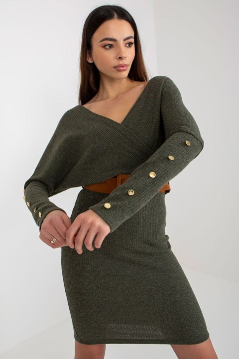 Sukienka Model TW-SK-BE-BQ183.19 Khaki - Och Bella Sukienka Model TW-SK-BE-BQ183.19 Khaki - Och Bella